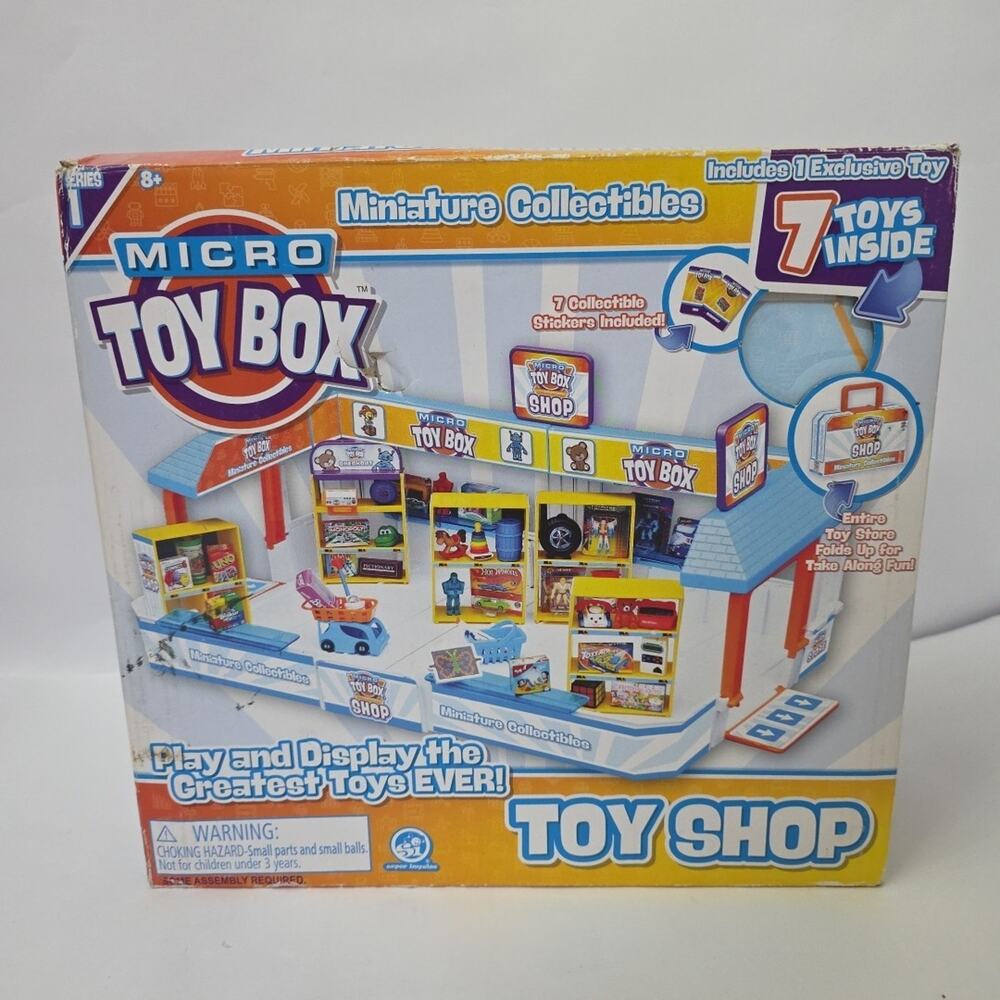 Micro Toy Box Toy Shop Playset Collectible Mini Figures - 7 Toys- Display Play